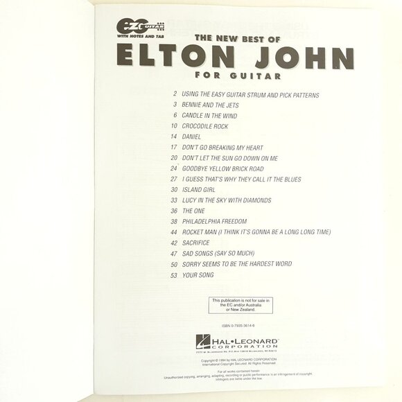 New Best of Elton John for Guitar Vocal 17 Hits Hal Leonard Songbook - Picture 4 of 6